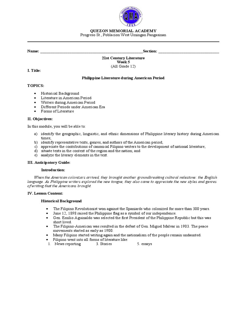 21st outline week 5 download gr tis pdf philippines tagalog language