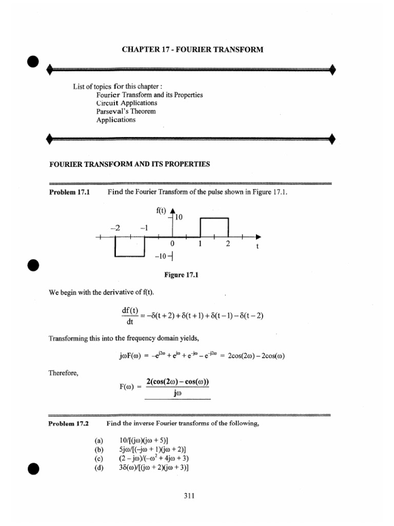 Chapter 17 - Fourier Transform | PDF