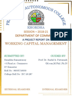 Department of Commerce Working Capital Management: Khordha