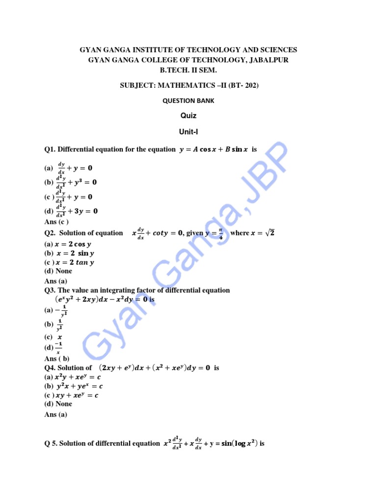 Mcq M2 Final Pdf Holomorphic Function Nonlinear System