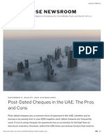 Post-Dated Cheques in The UAE - The Pros and Cons