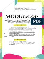 Module 3A:: Designing Instruction in The Different Learning Delivery Modalities