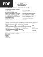 Zamboanga Del Norte National High School Science 9 Fourth Summative Test