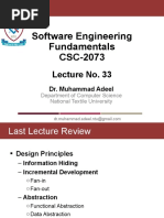 Software Engineering Fundamentals CSC-2073: Lecture No. 33