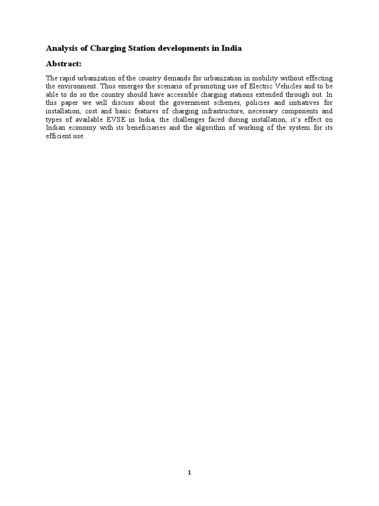 EV Charging Infrastructure in India | PDF | Electric Vehicle ...