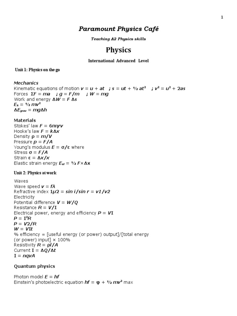 As a 2 revesion formula sheet edexcel ial pdf