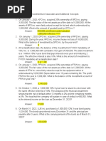 Accounting - Answer Key Quiz - Investments in Associates and Additional Concepts