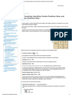 Sensitivity, Specificity, PPV, NPV Screening Test Calculations