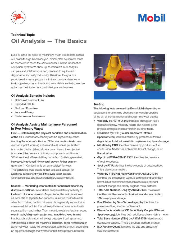 TT The Basics of Oil Analysis PDF Lubricant Exxon Mobil