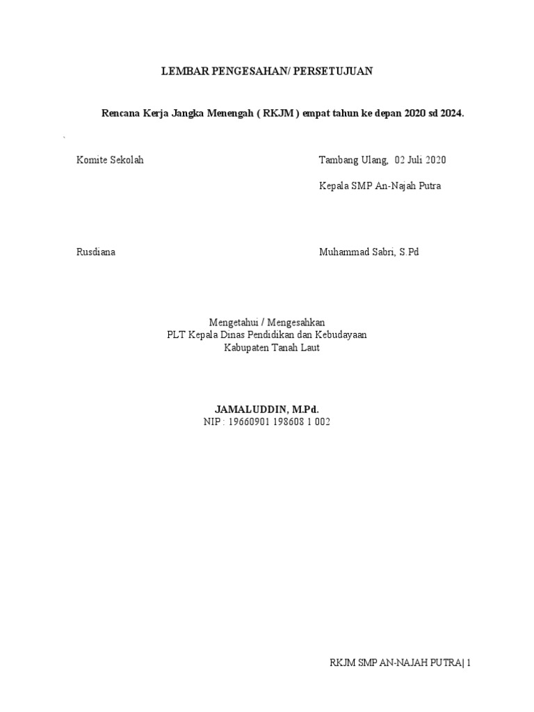 RKJM SMP An-Najah Putra 2020-2024 | PDF | Ilmu Sosial