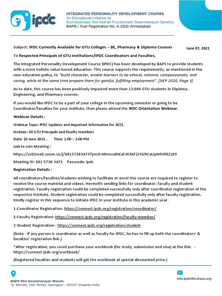 IPDC Registration and Course Overview | PDF | Human Nature | Psychology