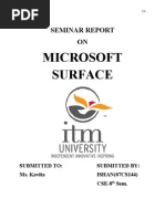 Microsoft Surface: Seminar Report ON