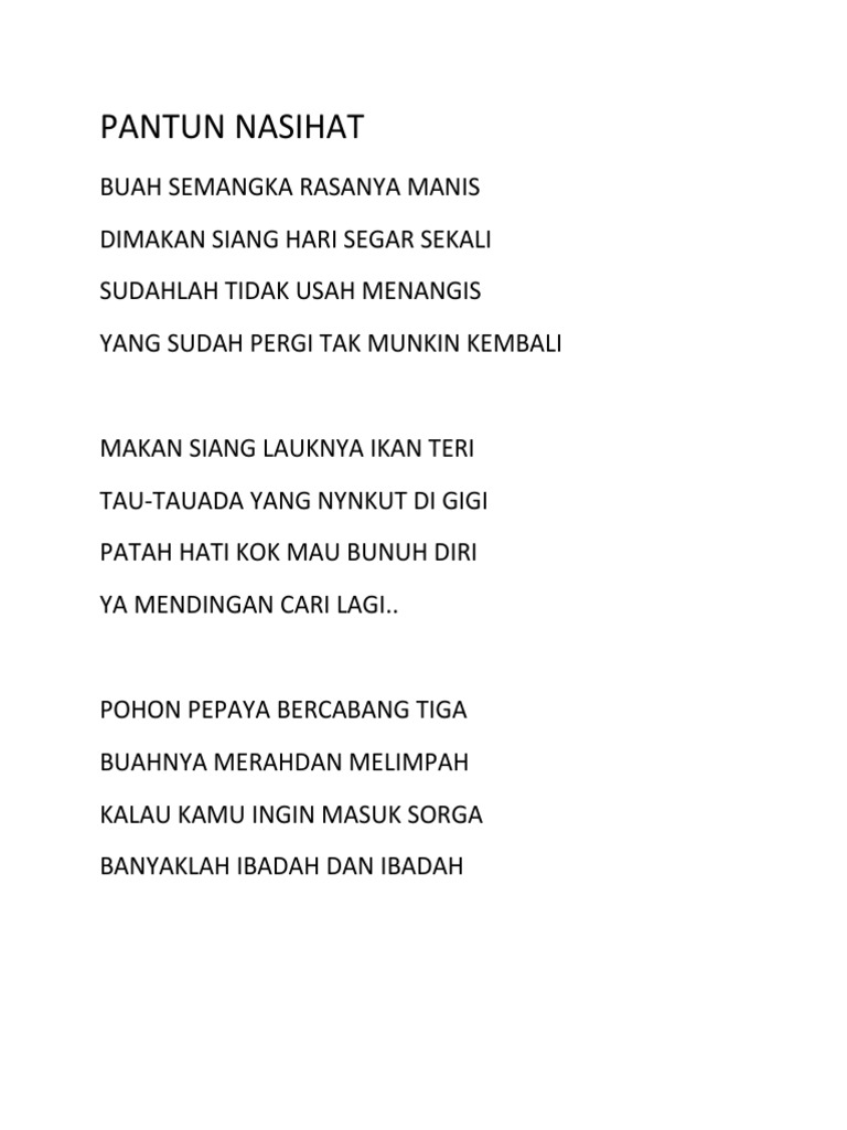 Pantun Nasihat