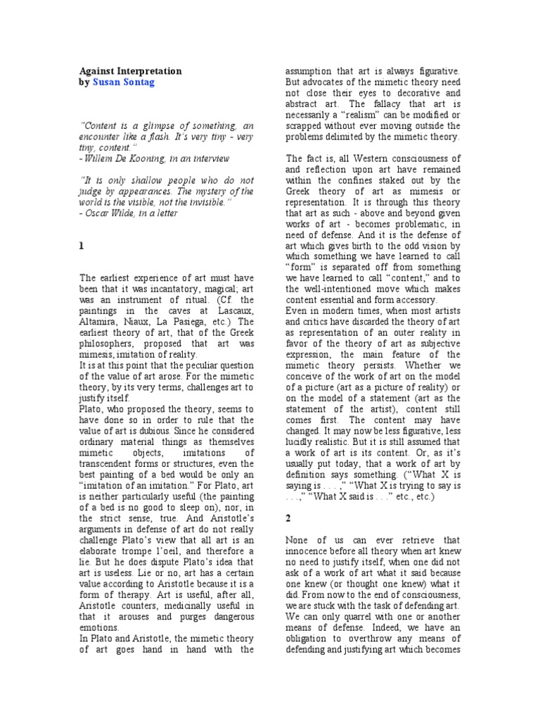 against interpretation essay pdf