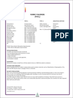 Ferric Chloride Parameters