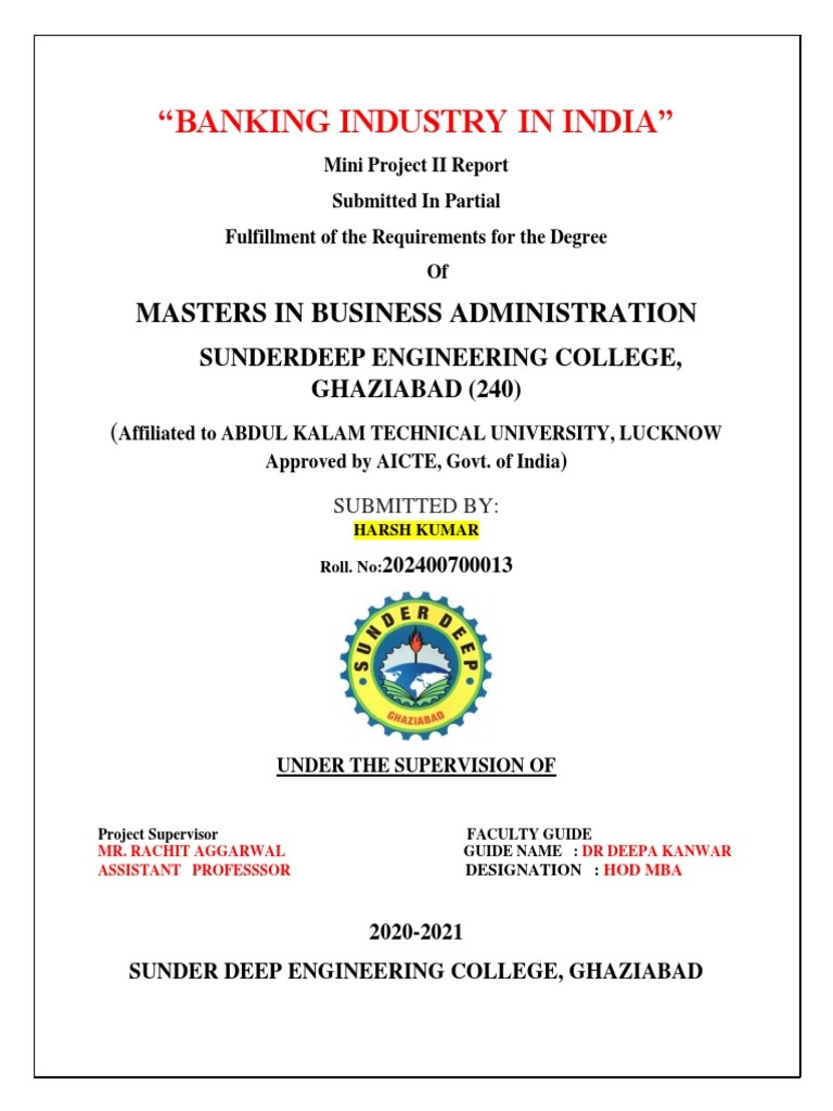 Harsh Mini Project | PDF | Reserve Bank Of India | Banks