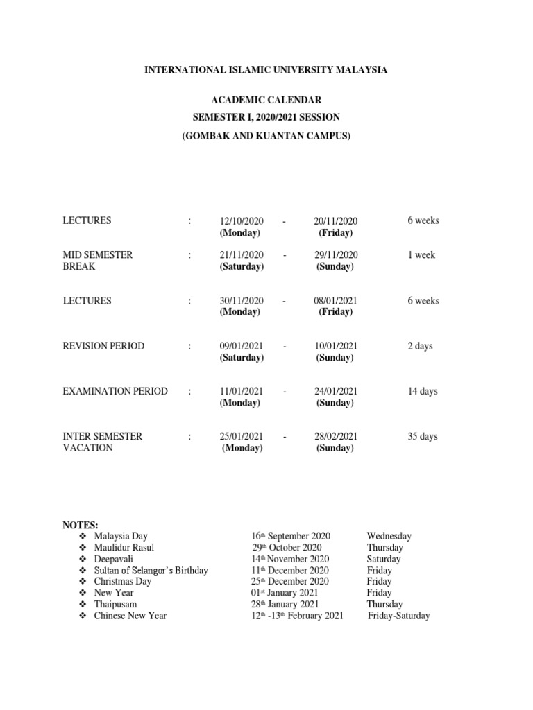Academic Calendar (20202021) PDF Academic Term Festival