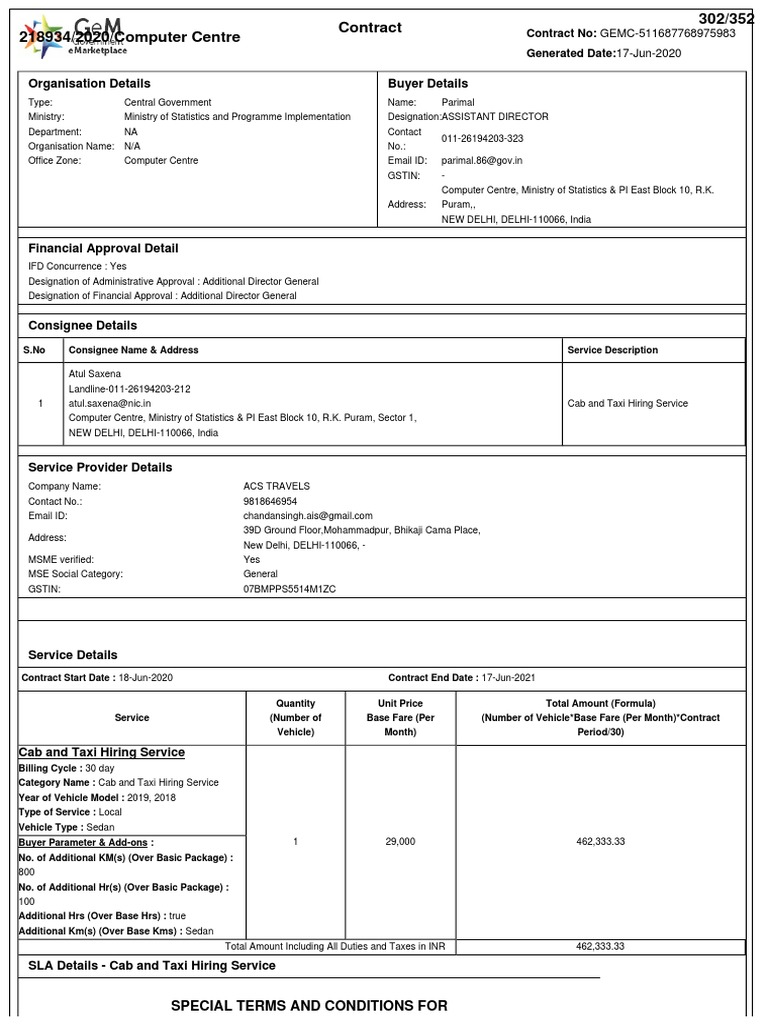 Buyer Details Organisation Details Special Terms and Conditions For