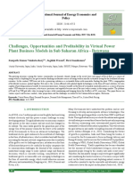 Challenges, Opportunities and Profitability in Virtual Power Plant Business Models in Sub Saharan Africa - Botswana