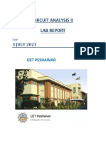 Circuit Analysis Ii Lab Report: 3 JULY 2021