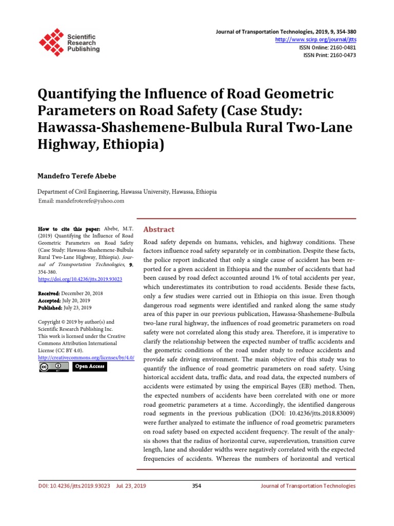 Quantifying The Influence of Road Geometric Parame | PDF | Lane | Road