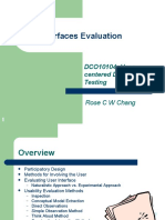 User Interfaces Evaluation: DCO10104: User-Centered Design and Testing