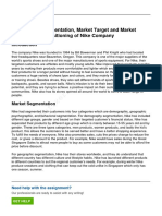 Market Segmentation, Market Target and Market Positioning of Nike Company