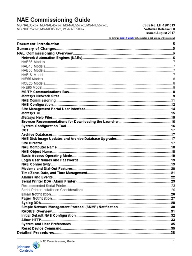 1201519-NAE Commissioning Guide | PDF | Computer Network | Online And ...