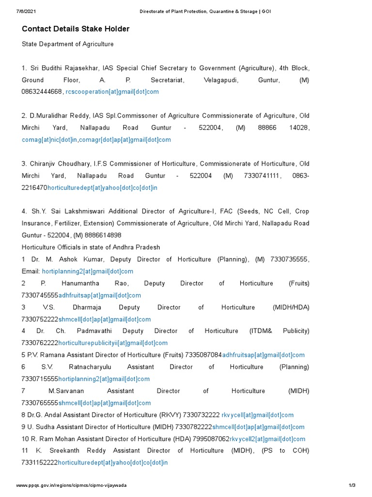 Directorate of Plant Protection, Quarantine & Storage GOI PDF