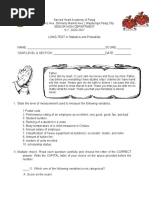 LONG TEST - Proba and Stat