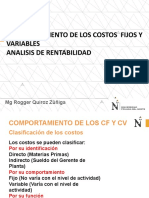 Comportamiento de Los Costos Fijos y Variables Analisis de Rentabilidad