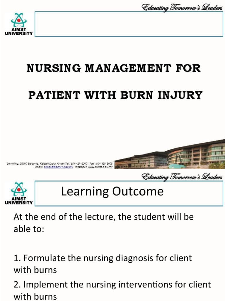 Nursing Management of Burn | PDF | Burn | Wound