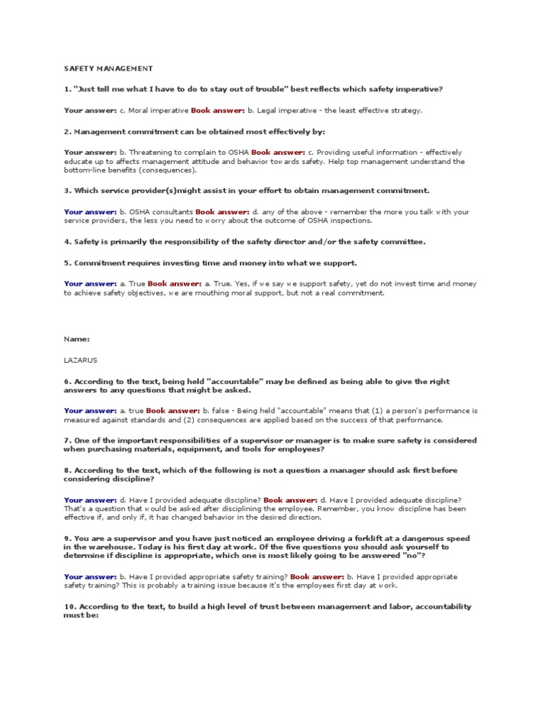 Osha Questions and Answers PDF Occupational Safety And Health