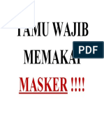 Tamu Wajib Memakai Masker