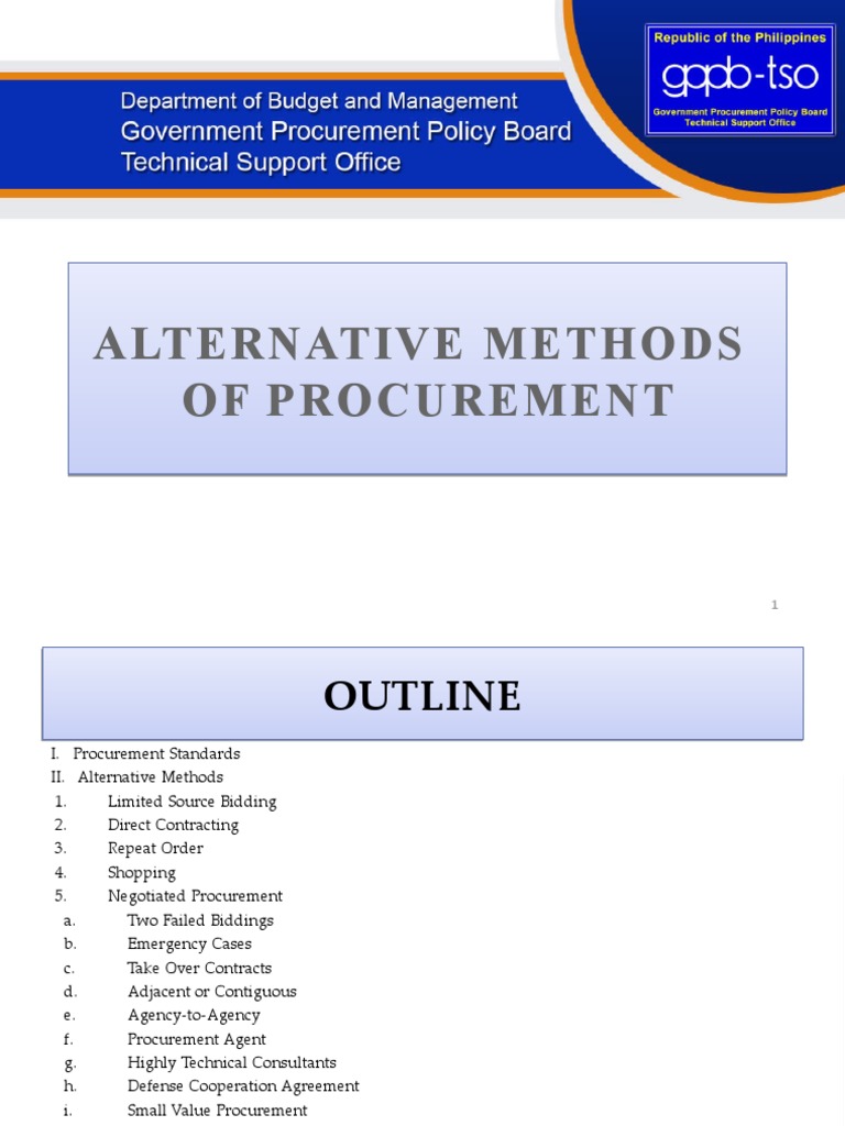 Alternative Procurement Methods Overview | PDF | Procurement ...