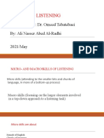 Assessing Listening: Supervised By: Dr. Omeed Tebatebaei By: Ali Nasser Abed Al-Radhi 2021/may