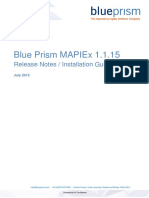 Blue Prism Mapiex 1.1.15: Release Notes / Installation Guide