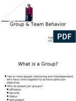 Group & Team Behavior: Pulkit Gupta 1011001112