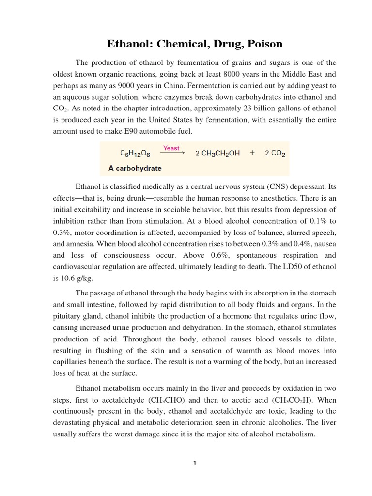 Ethanol: Uses, Effects, and Risks | PDF | Ethanol | Medical Specialties
