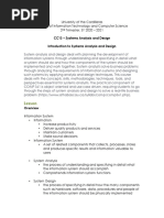 Lesson: CC13 - Systems Analysis and Design Introduction To Systems Analysis and Design