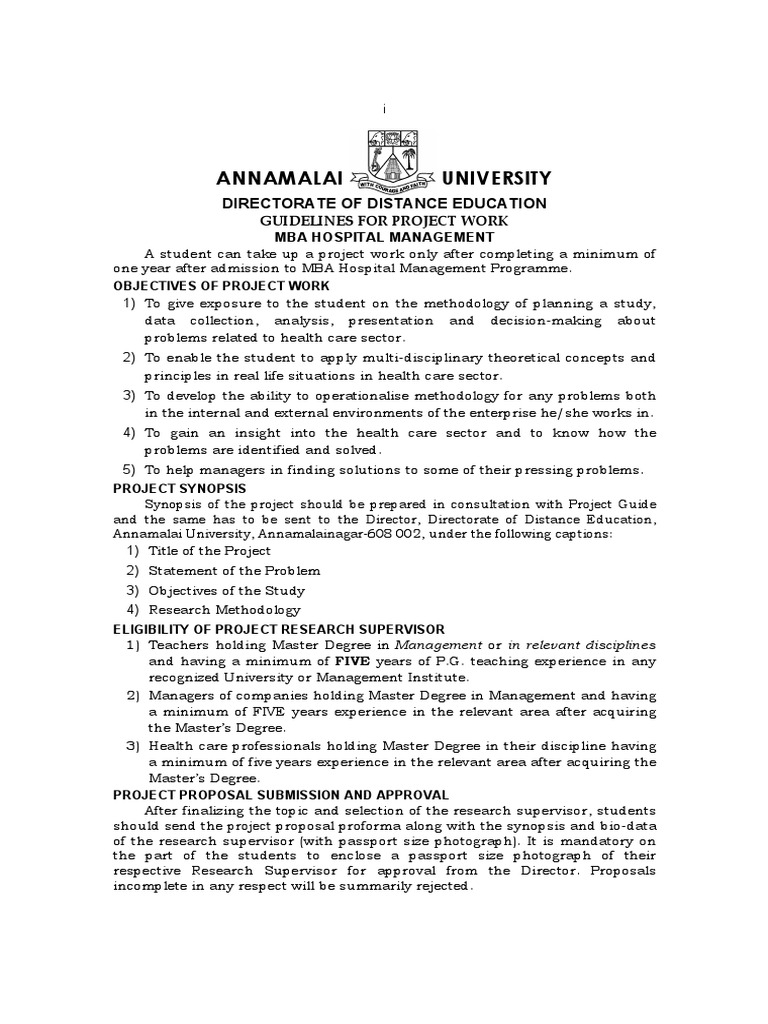 Annamalai University: Directorate of Distance Education | PDF | Master ...