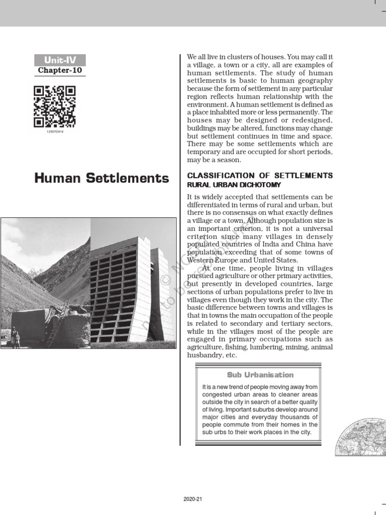 Understanding Human Settlements Types | PDF | Slum | Village