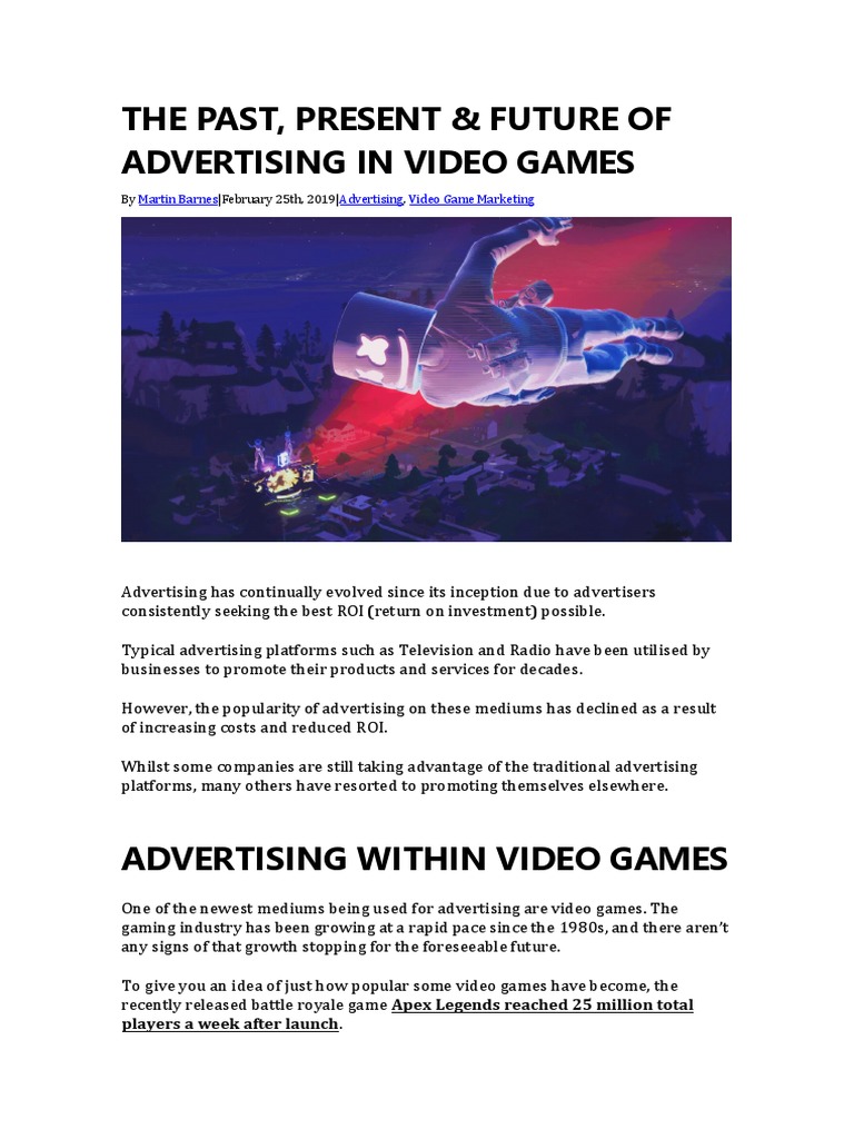 Evolution of Video Game Advertising | PDF