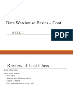 Data Warehouse Basics - Cont.: Week 3