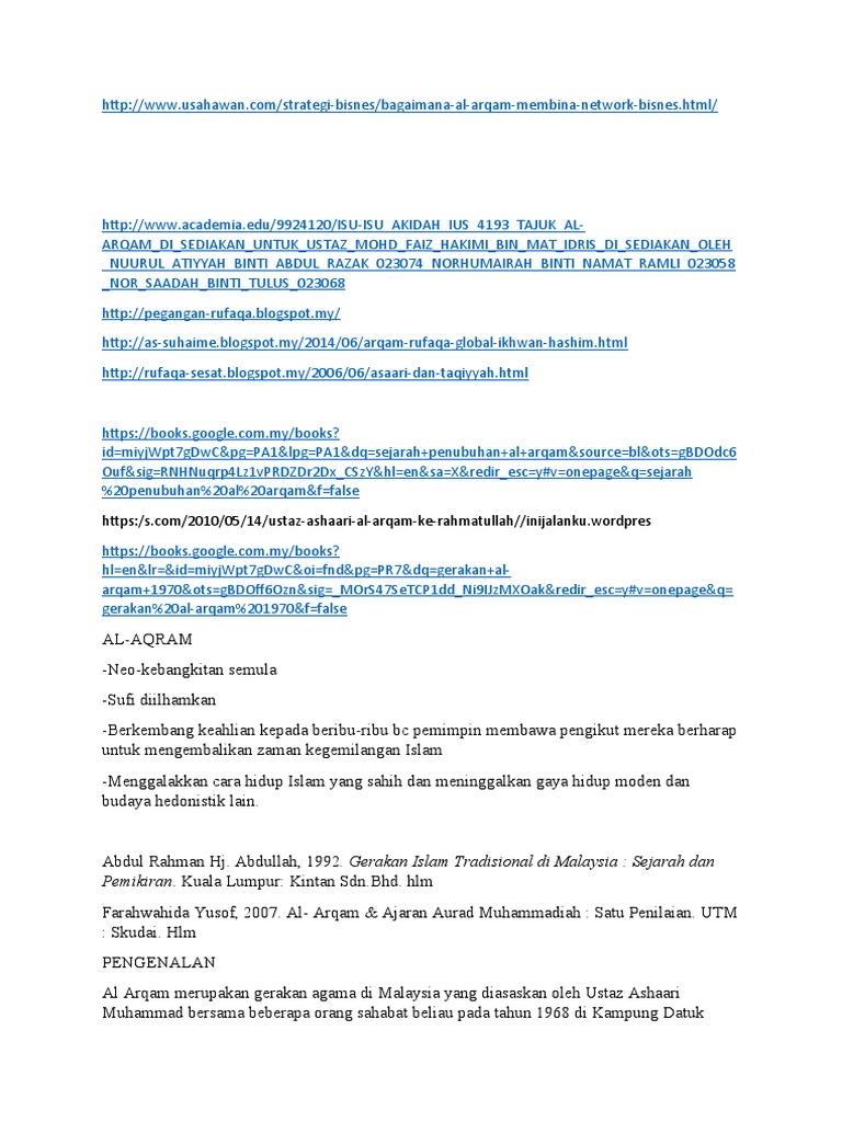 Al Arqam Pdf