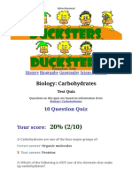 Biology: Carbohydrates: 10 Question Quiz