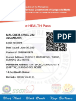 e-HEALTH Pass: Malicdem, Lynel Jim Alcantara