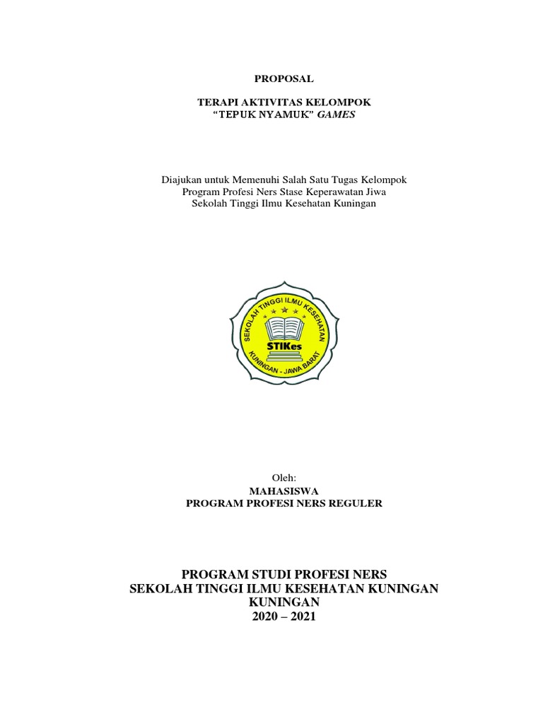Proposal Terapi Kelompok Tepuk Nyamuk | PDF | Karier & Perkembangan
