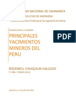Principales yacimientos mineros PERU