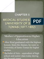 Medical Studies at The University of Santo TOMAS (1877-1882)